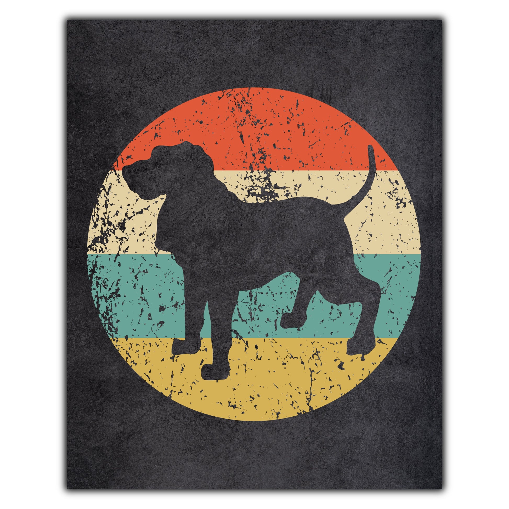 Bloodhound Dog Icon Retro 8"x10" Wall Art Print