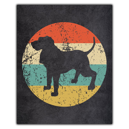 Bloodhound Dog Icon Retro 8"x10" Wall Art Print
