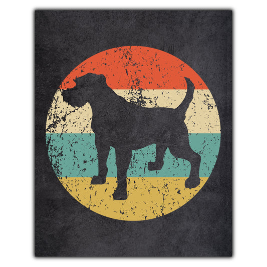 Border Terrier Dog Icon Retro 8"x10" Wall Art Print