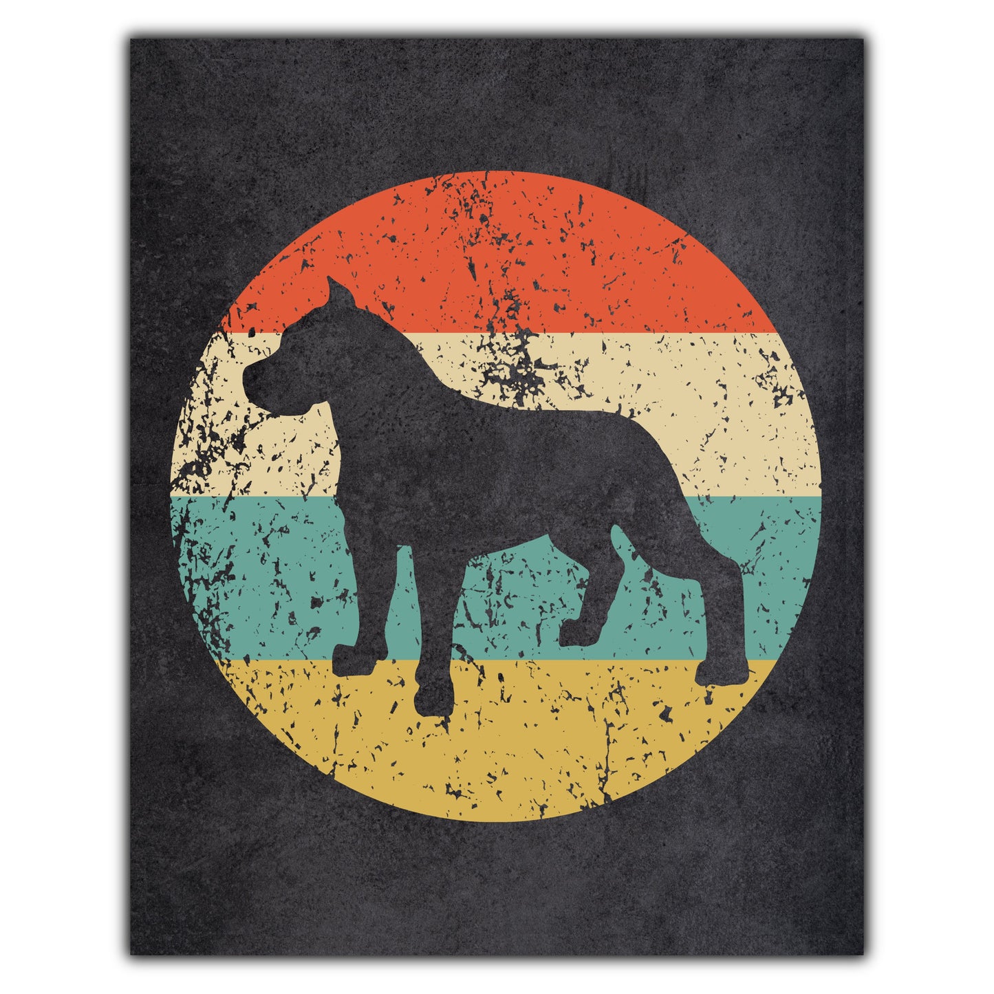 Cane Corso Dog Icon Retro 8"x10" Wall Art Print