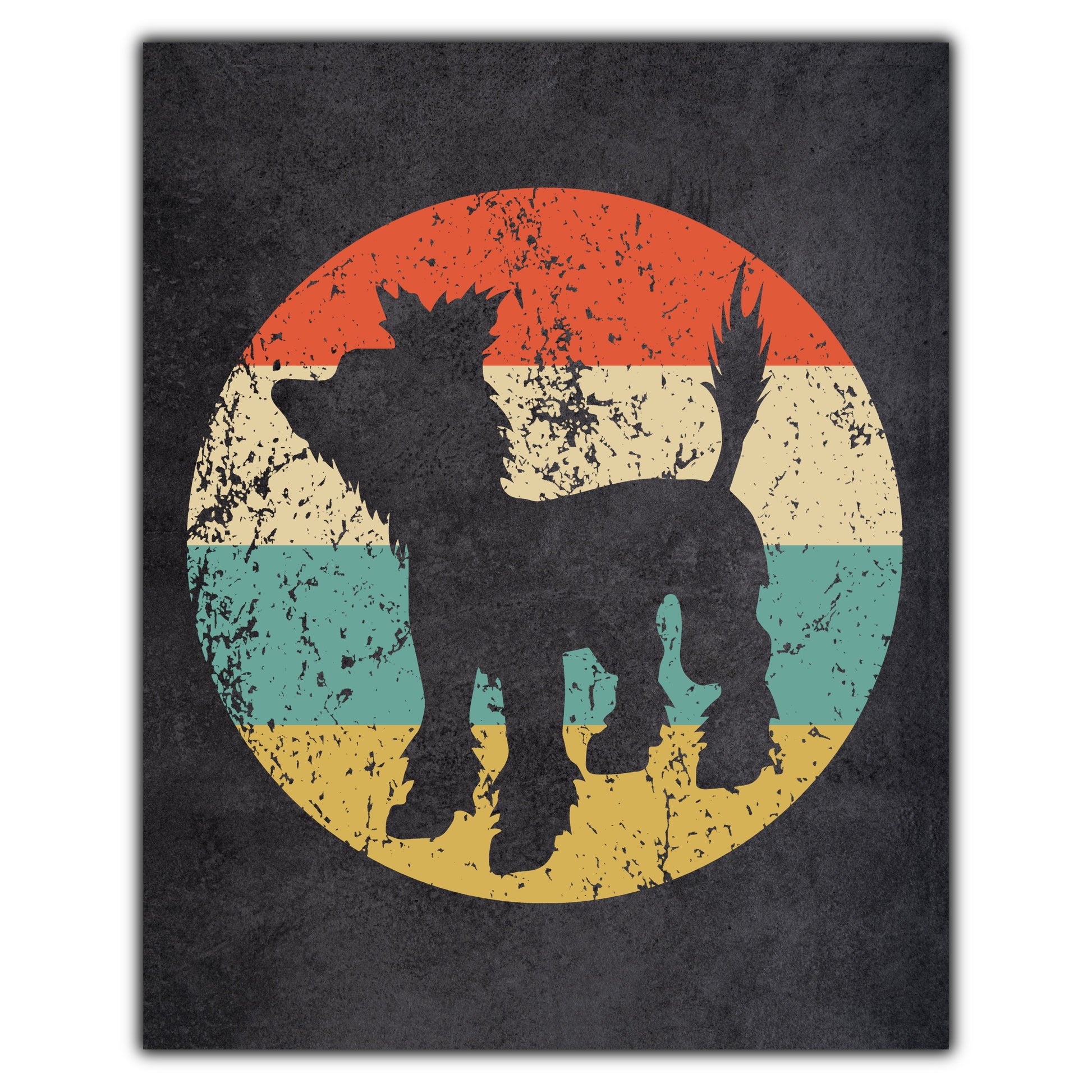 Chinese Crested Dog Icon Retro 8"x10" Wall Art Print