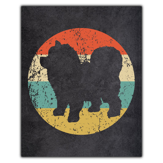 Chow Chow Dog Icon Retro 8"x10" Wall Art Print