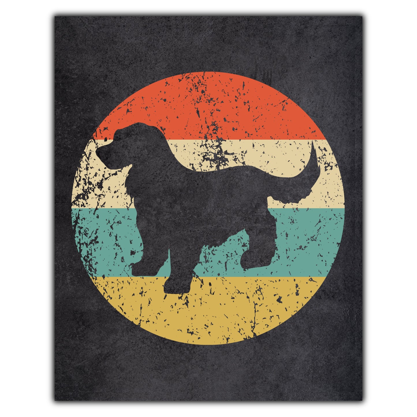 Cocker Spaniel Dog Icon Retro 8"x10" Wall Art Print
