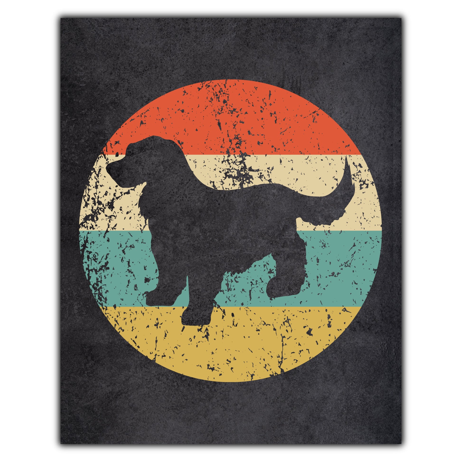Cocker Spaniel Dog Icon Retro 8"x10" Wall Art Print
