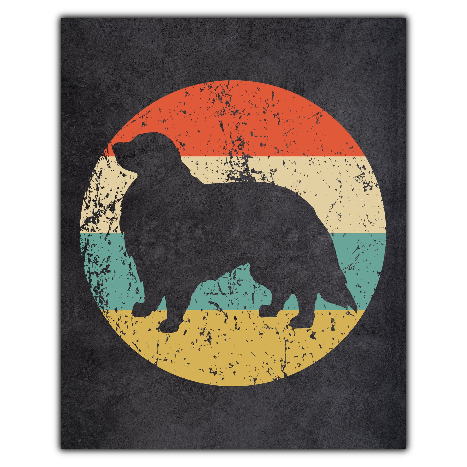 Great Pyrenees Dog Icon Retro 8"x10" Wall Art Print