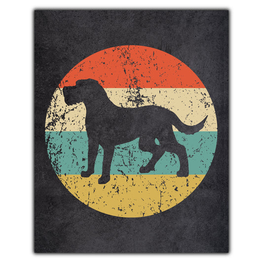 Irish Wolfhound Dog Icon Retro 8"x10" Wall Art Print