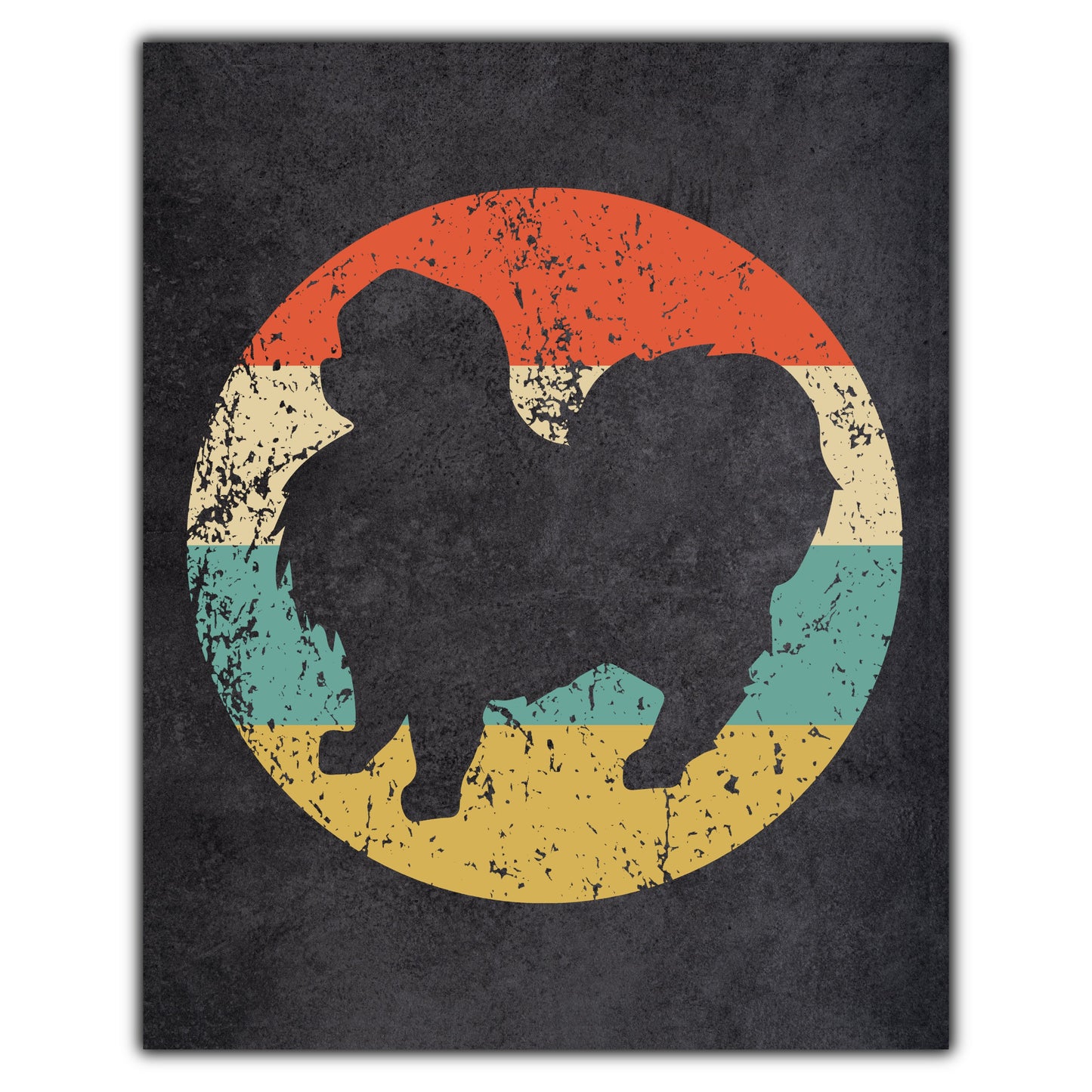 Japanese Chin Dog Icon Retro 8"x10" Wall Art Print