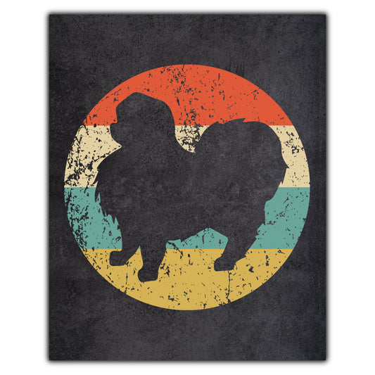 Japanese Chin Dog Icon Retro 8"x10" Wall Art Print