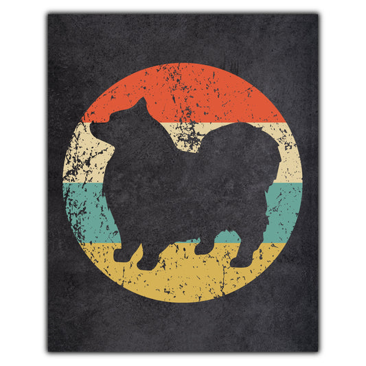 Keeshond Dog Icon Retro 8"x10" Wall Art Print