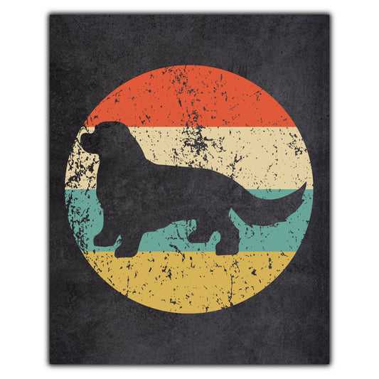 King Charles Spaniel Dog Icon Retro 8"x10" Wall Art Print