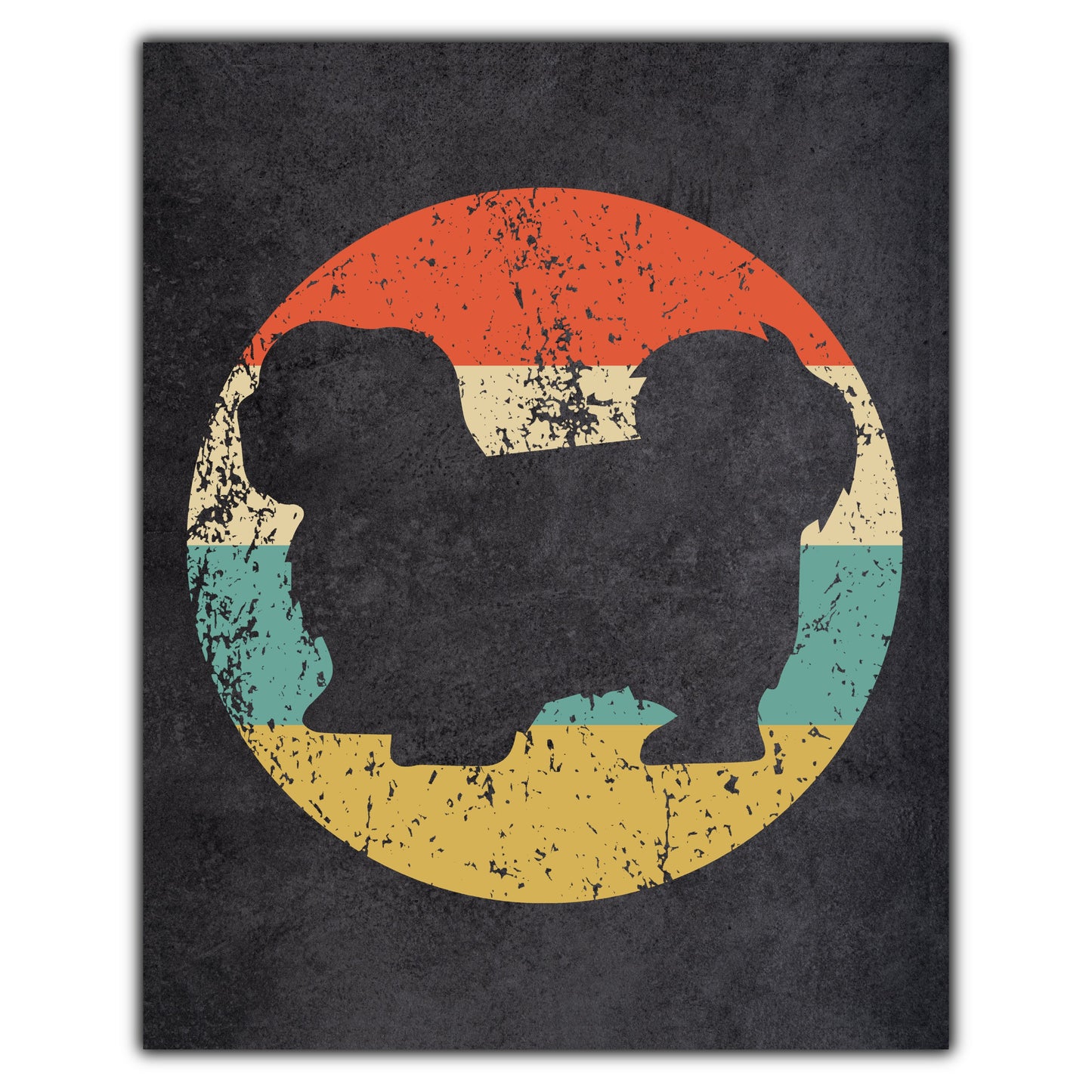 Lhasa Apso Dog Icon Retro 8"x10" Wall Art Print