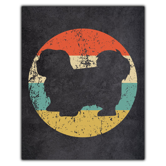 Lhasa Apso Dog Icon Retro 8"x10" Wall Art Print
