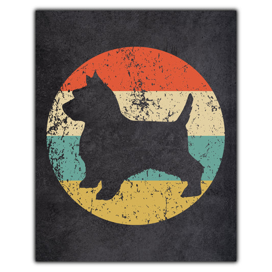Norwich Terrier Dog Icon Retro 8"x10" Wall Art Print