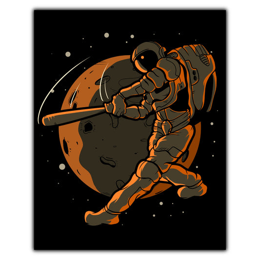 Baseball Batter Astronaut Outer Space Spaceman 8"x10" Wall Art Print