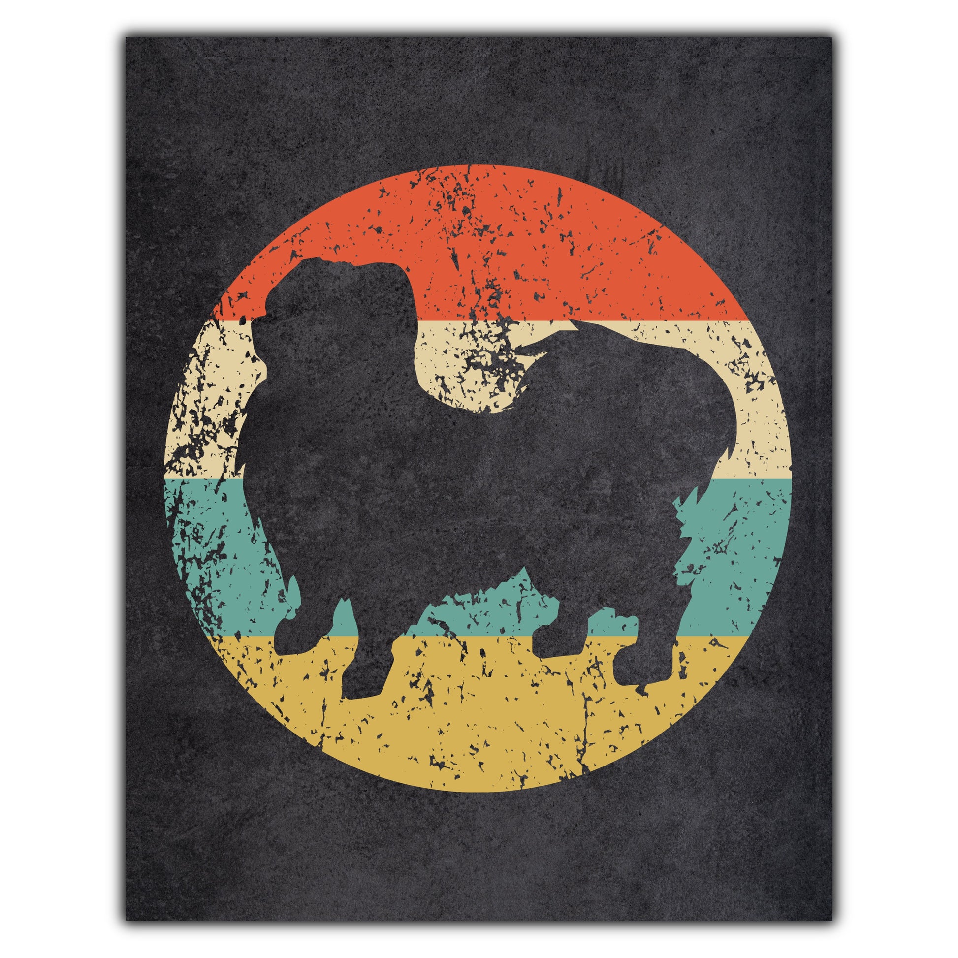 Pekingese Dog Icon Retro 8"x10" Wall Art Print