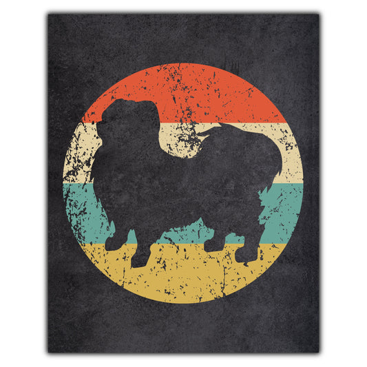 Pekingese Dog Icon Retro 8"x10" Wall Art Print