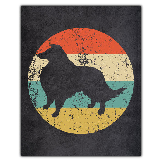 Shetland Sheepdog Dog Icon Retro 8"x10" Wall Art Print