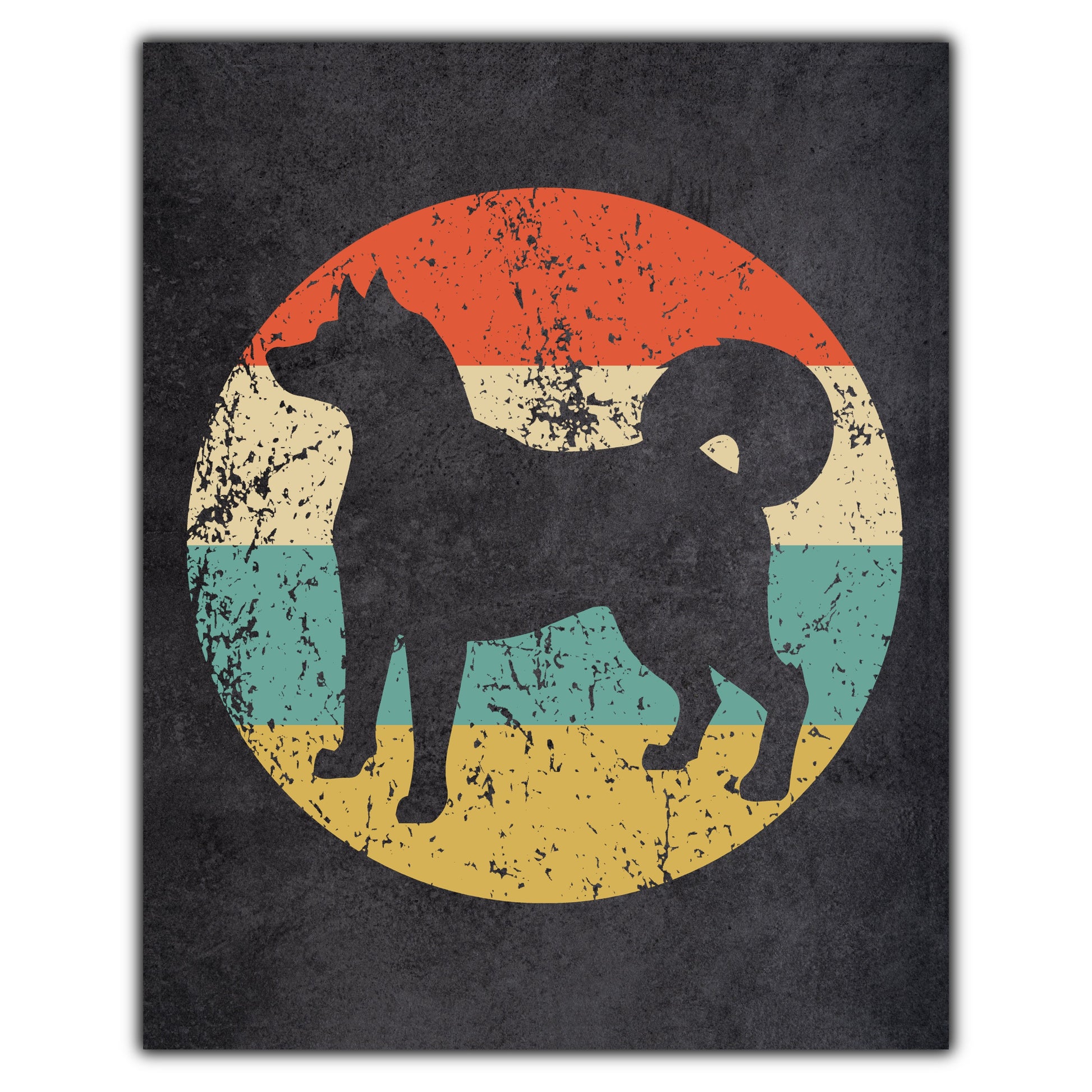 Shiba Inu Dog Icon Retro 8"x10" Wall Art Print
