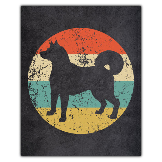 Shiba Inu Dog Icon Retro 8"x10" Wall Art Print