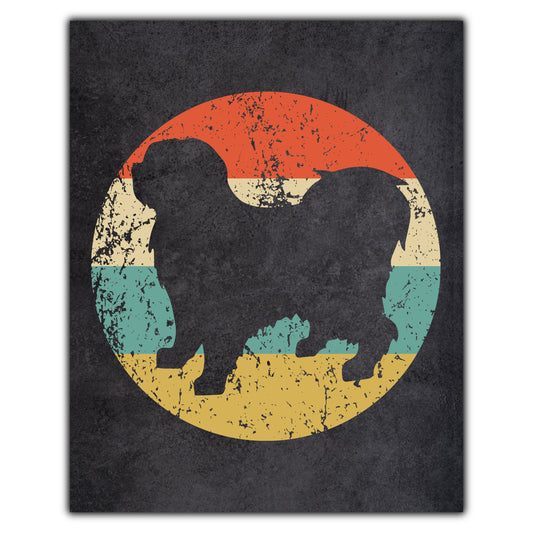 Tibetan Terrier Dog Icon Retro 8"x10" Wall Art Print