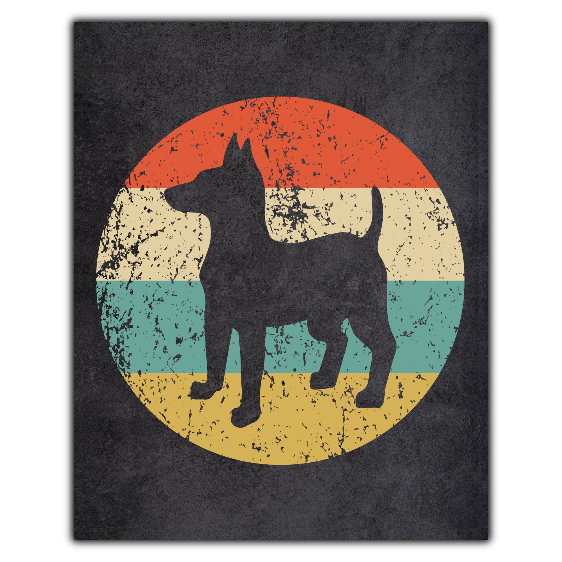Toy Fox Terrier Dog Icon Retro 8"x10" Wall Art Print