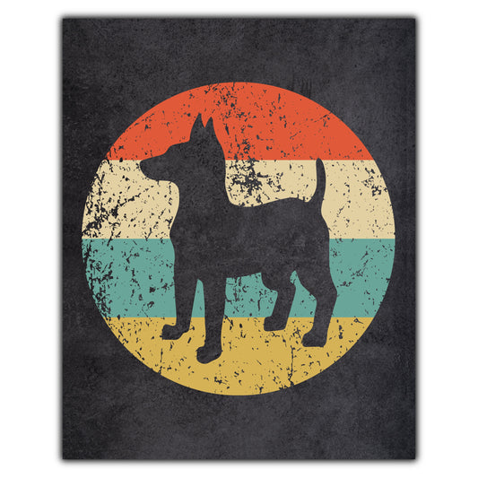 Toy Fox Terrier Dog Icon Retro 8"x10" Wall Art Print
