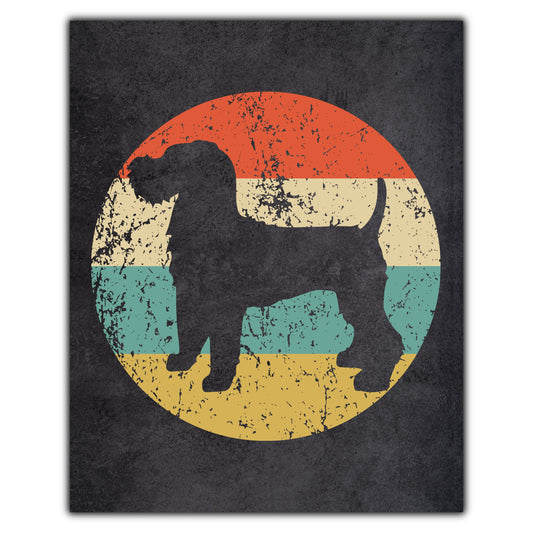 Welsh Terrier Dog Icon Retro 8"x10" Wall Art Print