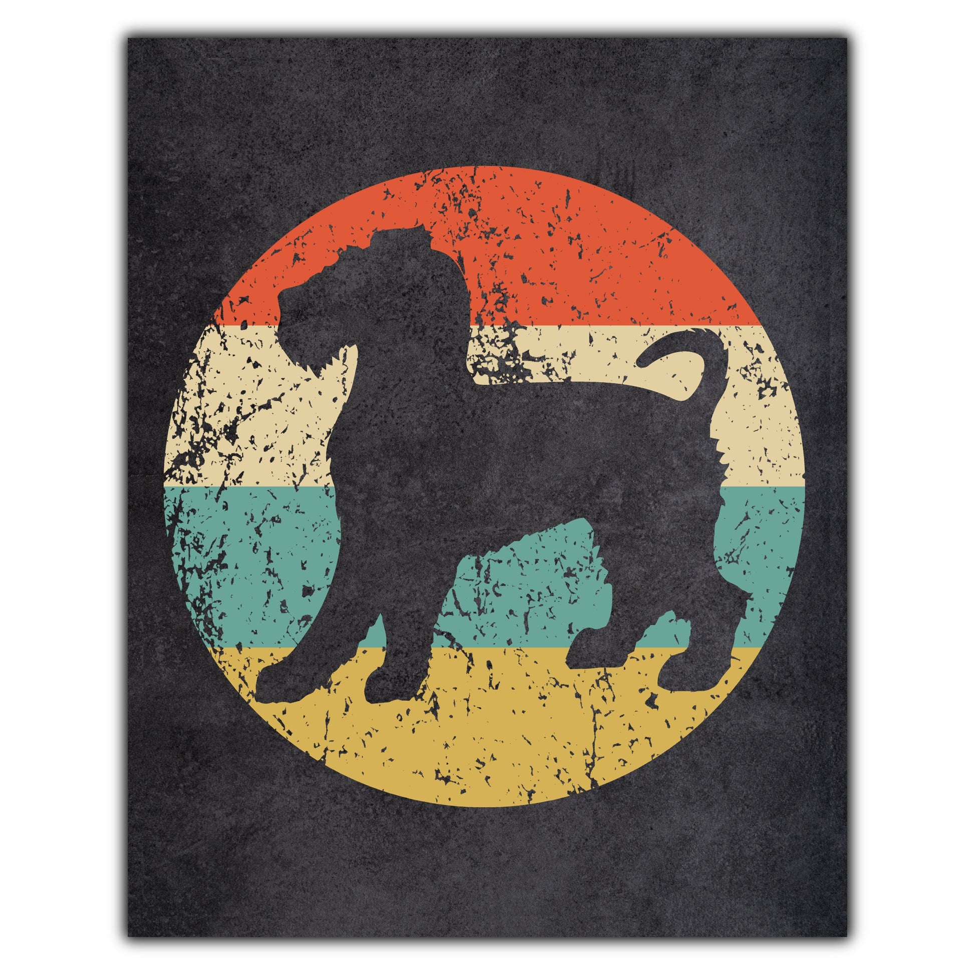 Wire Fox Terrier Dog Icon Retro 8"x10" Wall Art Print