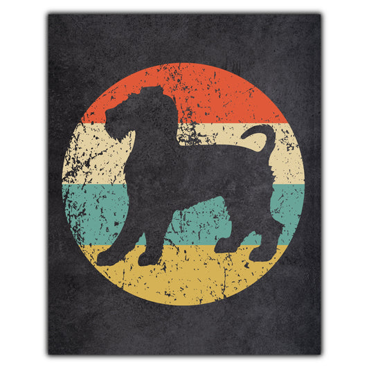 Wire Fox Terrier Dog Icon Retro 8"x10" Wall Art Print