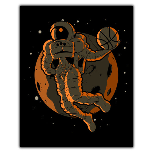 Basketball Dunk Astronaut Outer Space Spaceman 8"x10" Wall Art Print