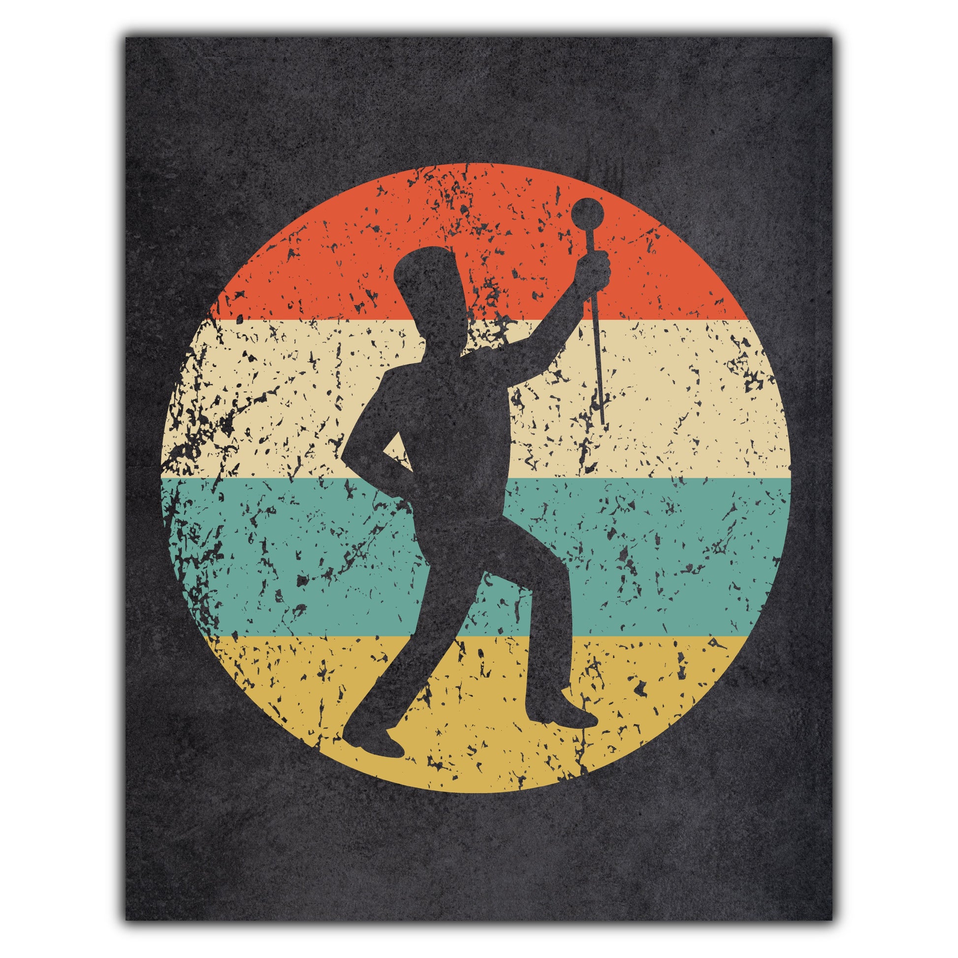 Drum Major Marching Band Icon Retro 8"x10" Wall Art Print