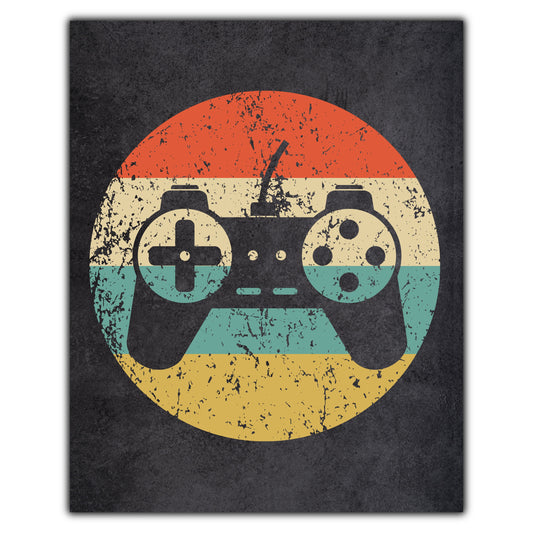 Video Games Controller Icon Retro 8"x10" Wall Art Print