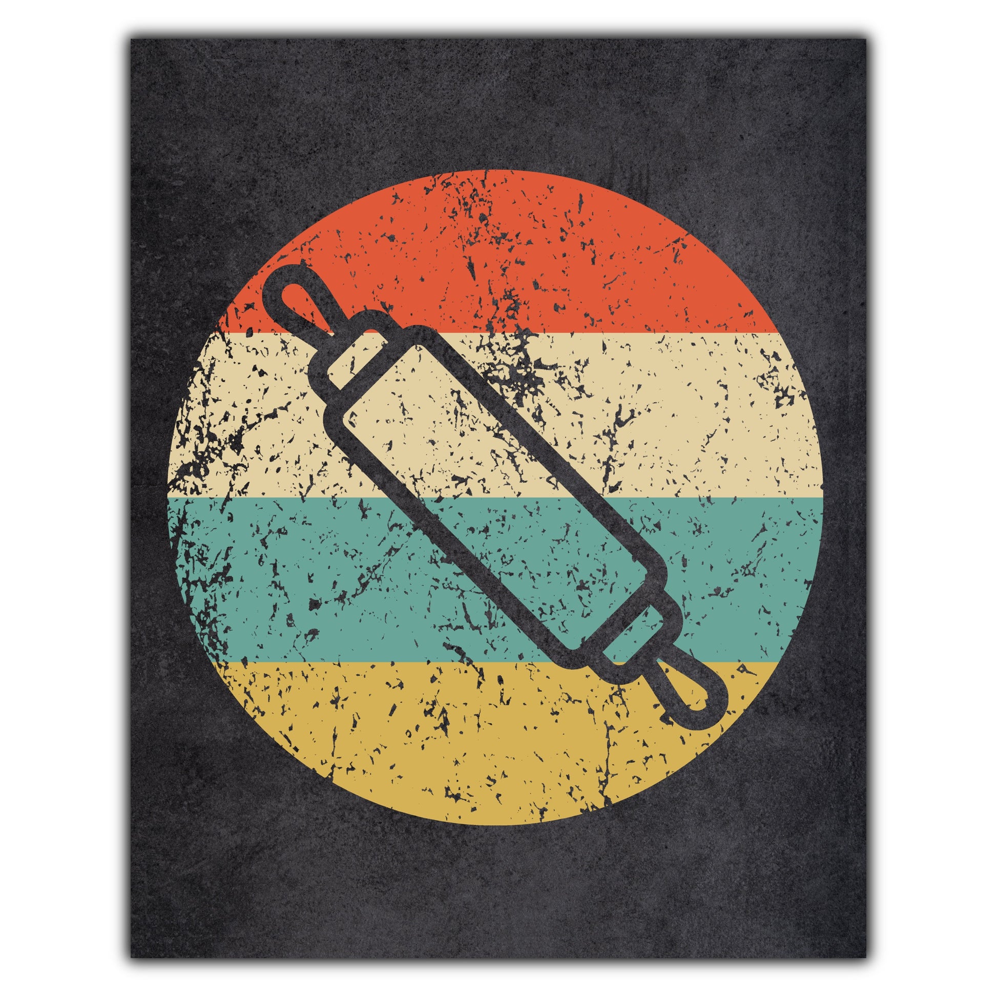 Baking Rolling Pin Icon Retro 8"x10" Wall Art Print