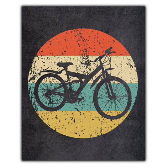 Mountain Bike Icon Retro 8"x10" Wall Art Print