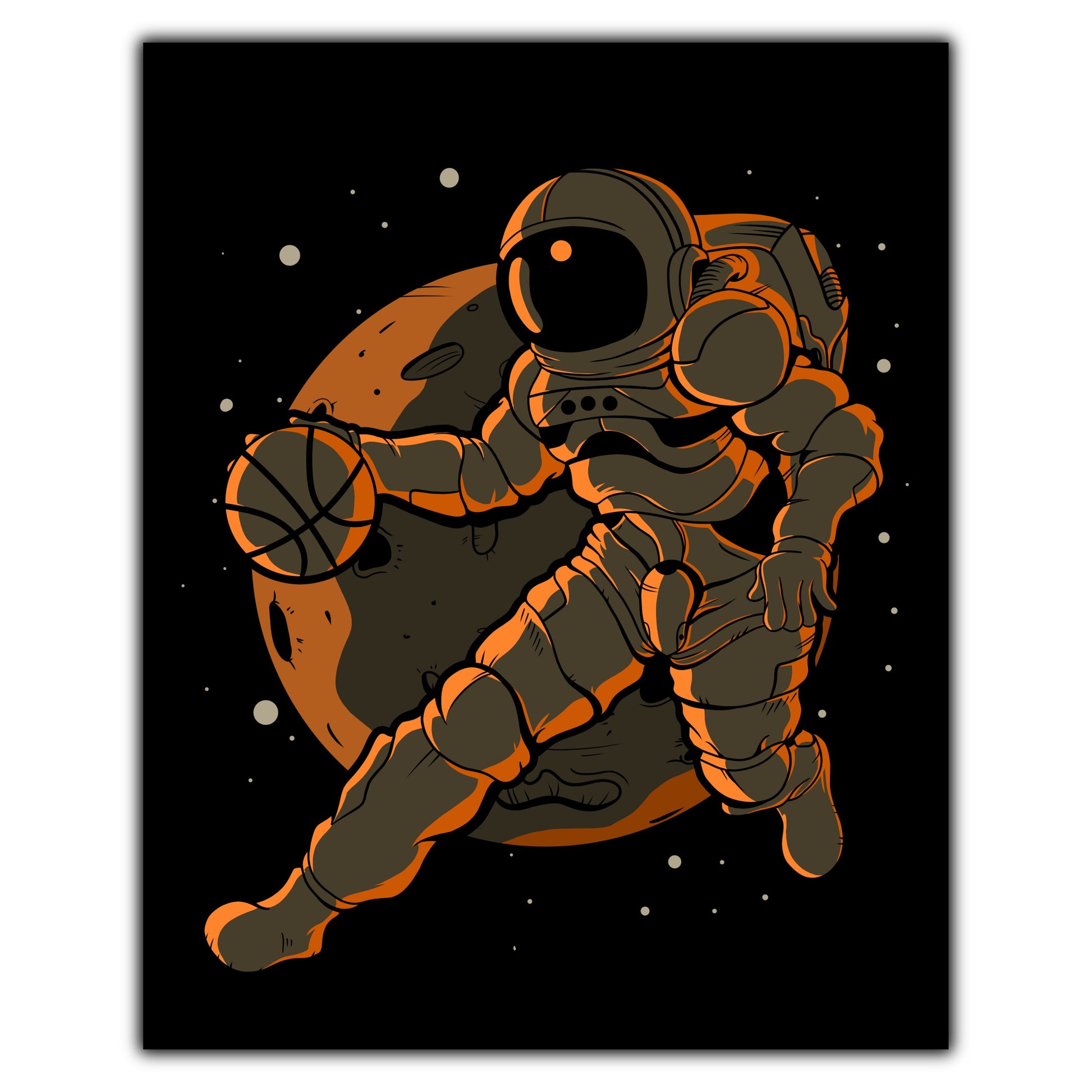 Basketball Astronaut Outer Space Spaceman 8"x10" Wall Art Print