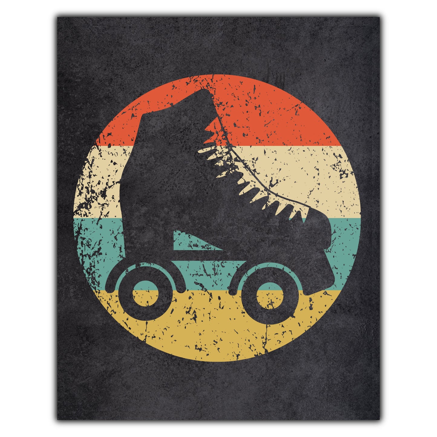 Roller Skate Roller Derby Icon Retro 8"x10" Wall Art Print