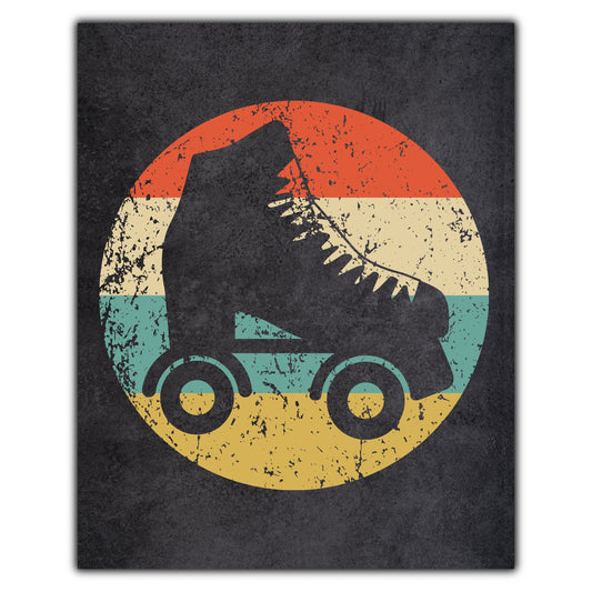 Roller Skate Roller Derby Icon Retro 8"x10" Wall Art Print