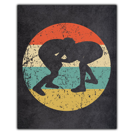 Wrestlers Wrestling Sports Icon Retro 8"x10" Wall Art Print