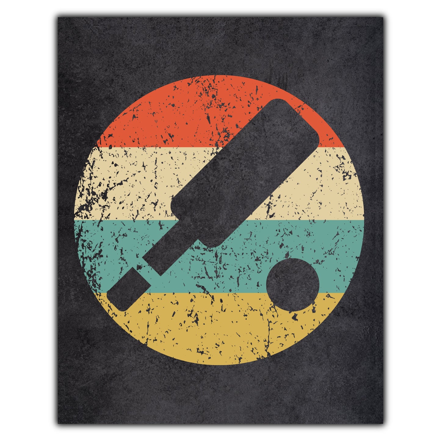 Cricket Paddle Sports Icon Retro 8"x10" Wall Art Print