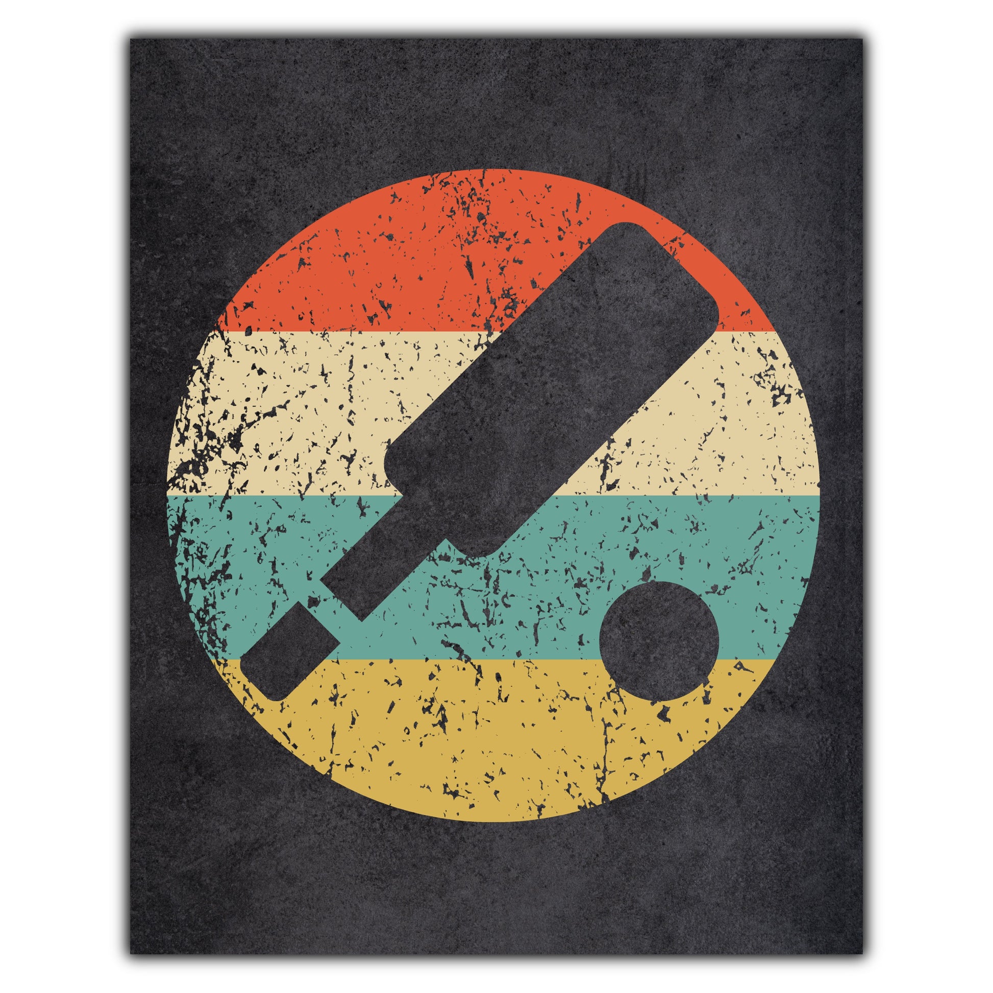 Cricket Paddle Sports Icon Retro 8"x10" Wall Art Print