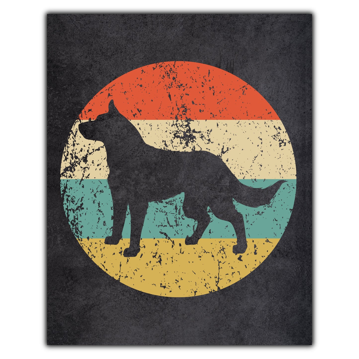 Australian Cattle Dog Icon Retro 8"x10" Wall Art Print