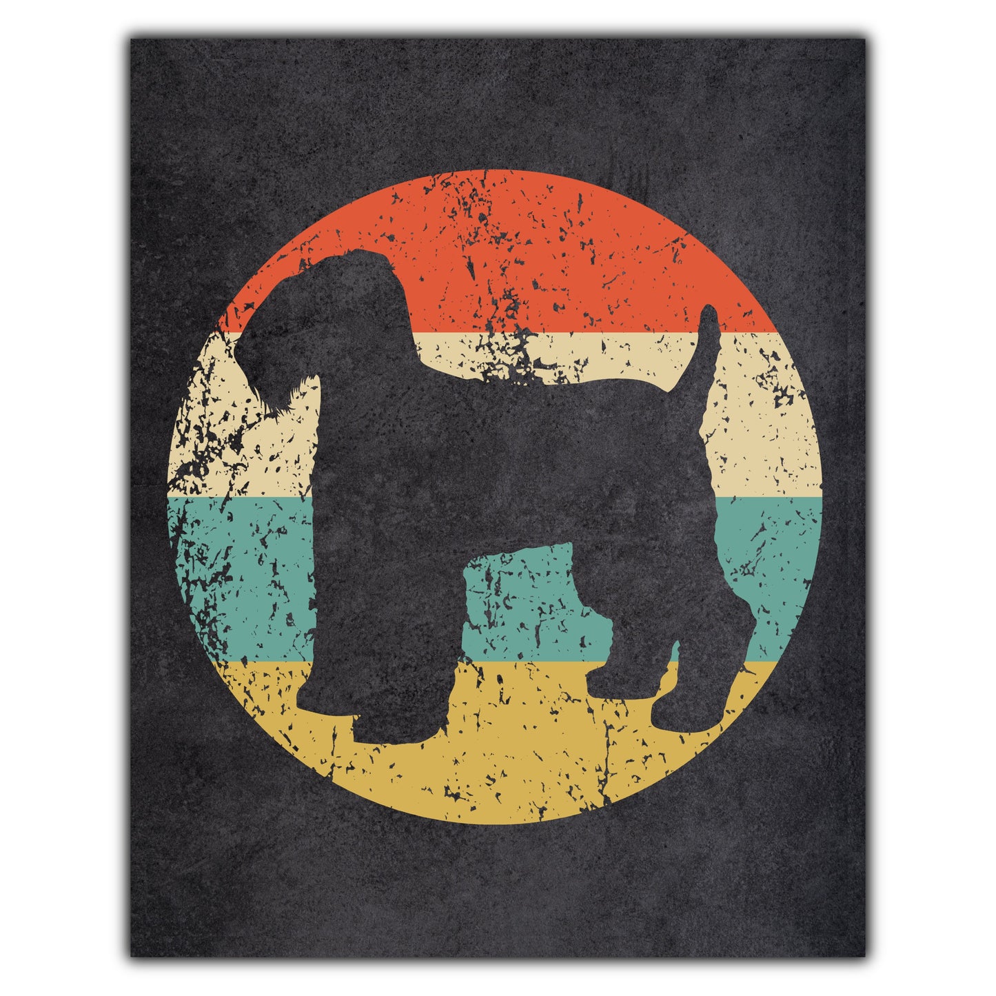 Kerry Blue Terrier Dog Icon Retro 8"x10" Wall Art Print
