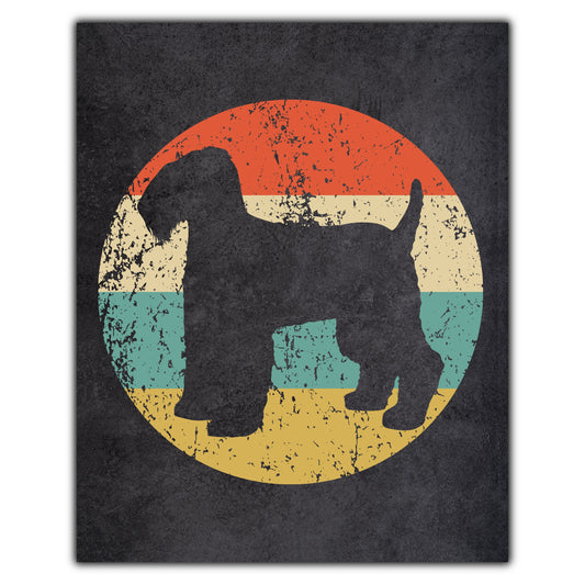 Kerry Blue Terrier Dog Icon Retro 8"x10" Wall Art Print