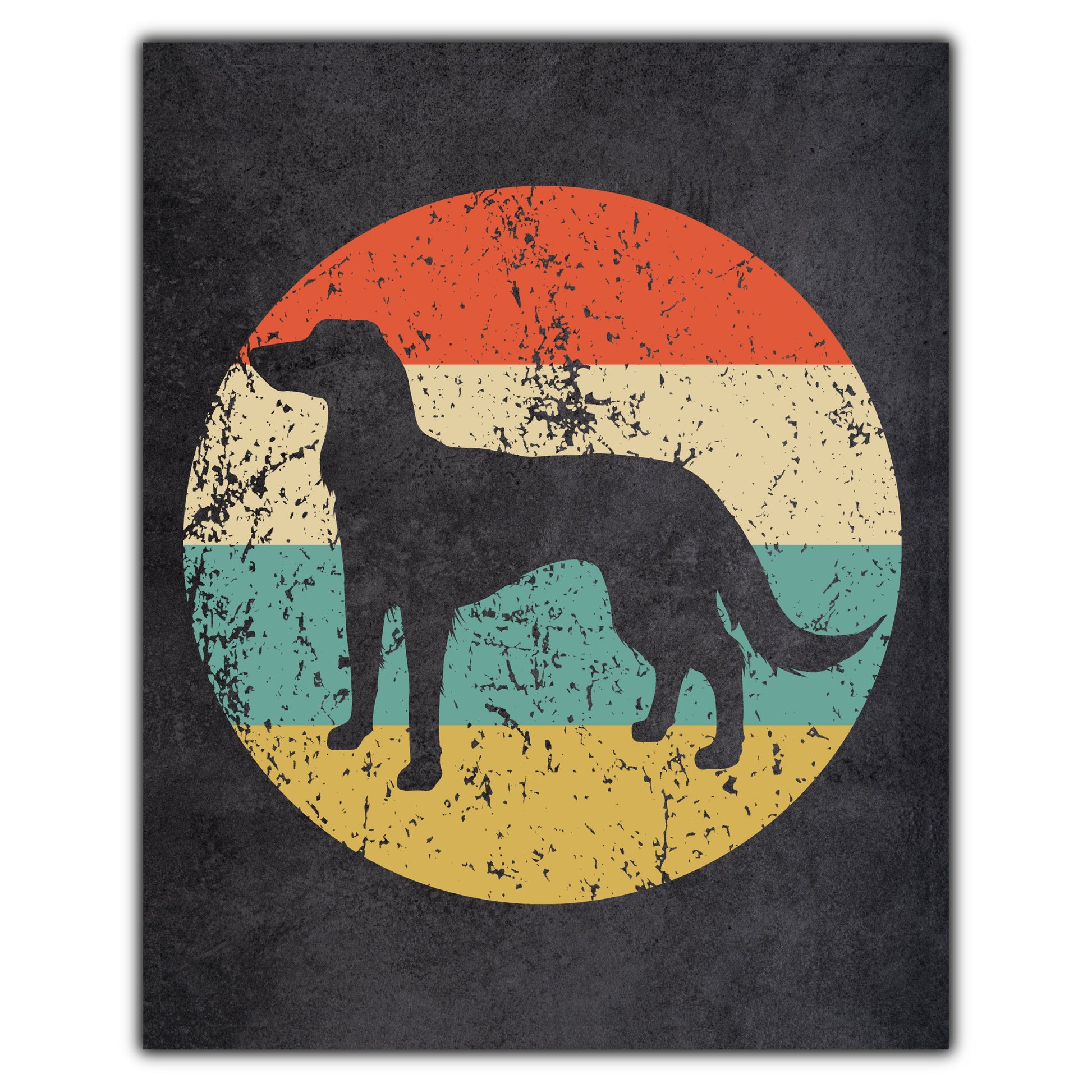 Saluki Dog Icon Retro 8"x10" Wall Art Print