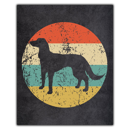 Saluki Dog Icon Retro 8"x10" Wall Art Print