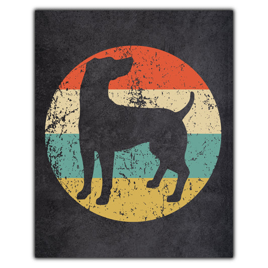 Weimaraner Dog Icon Retro 8"x10" Wall Art Print