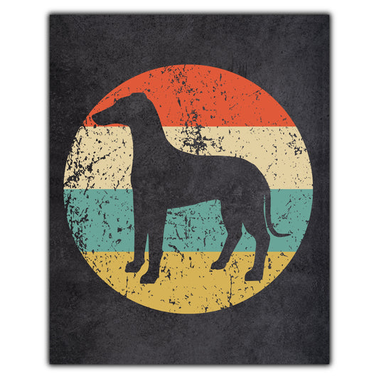 Whippet Dog Icon Retro 8"x10" Wall Art Print