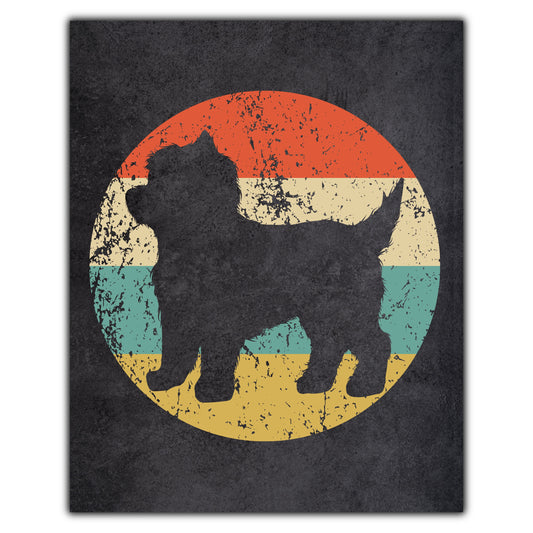 Cairn Terrier Dog Icon Retro 8"x10" Wall Art Print
