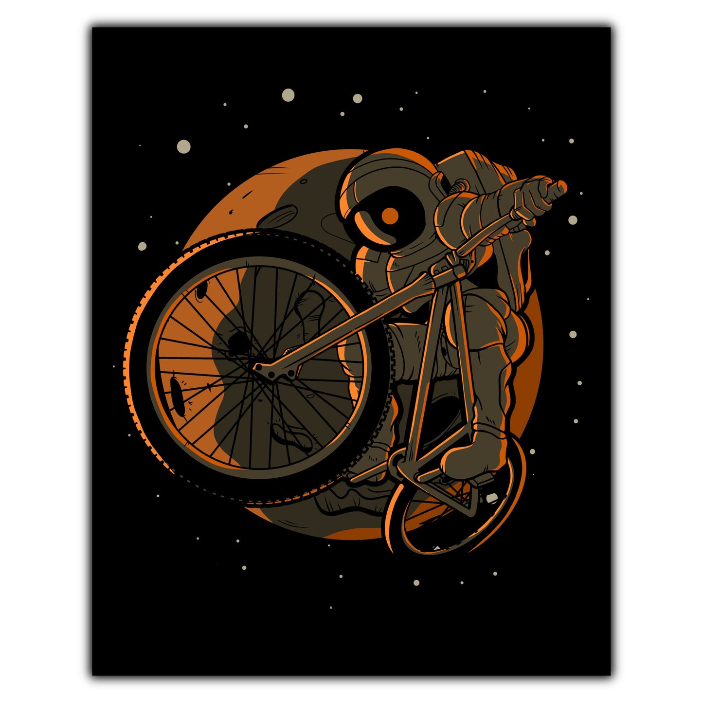 BMX Astronaut Outer Space Spaceman 8"x10" Wall Art Print