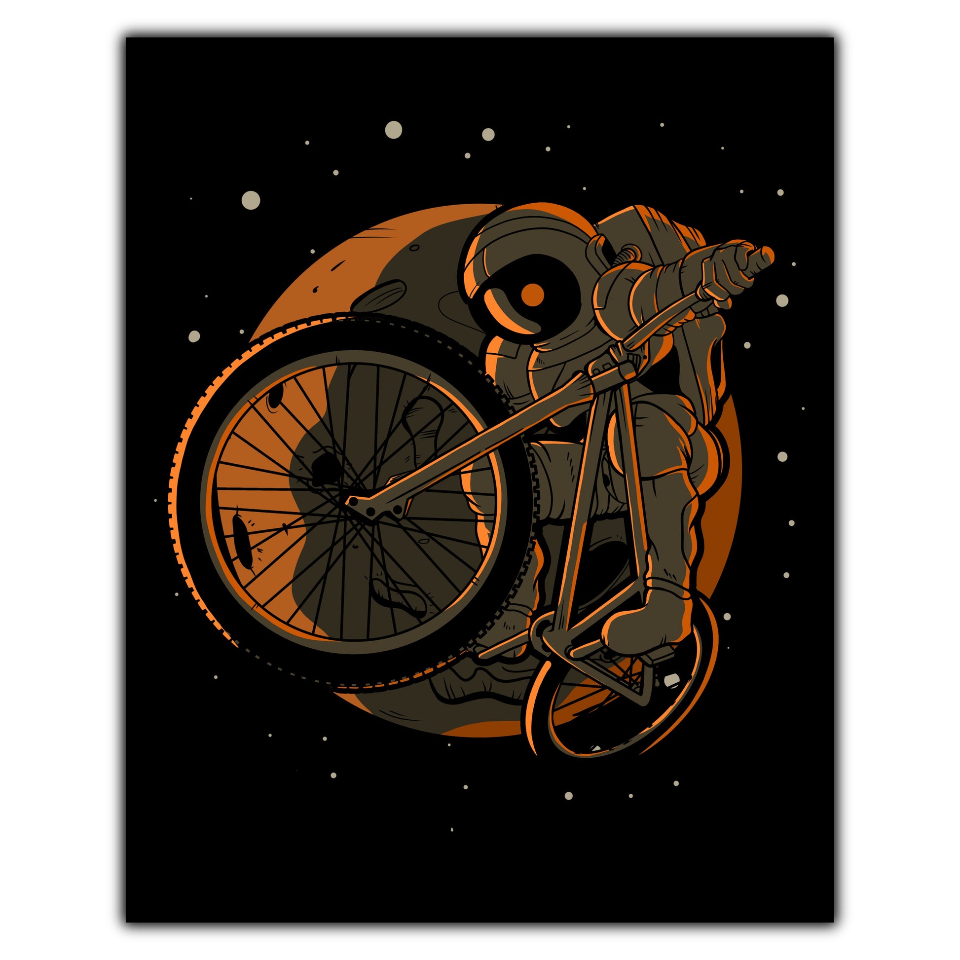 BMX Astronaut Outer Space Spaceman 8"x10" Wall Art Print